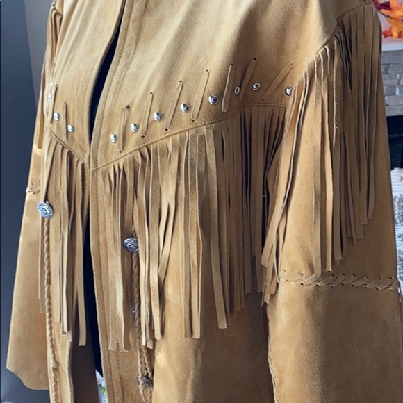 Arella leather Boho Fringe jacket large - Picture 2 of 8